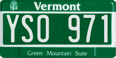 VT license plate YSO971