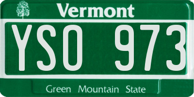 VT license plate YSO973