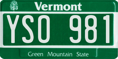 VT license plate YSO981