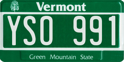 VT license plate YSO991