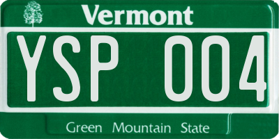 VT license plate YSP004