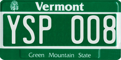 VT license plate YSP008