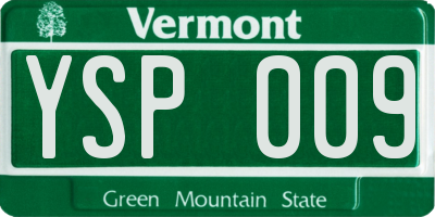 VT license plate YSP009