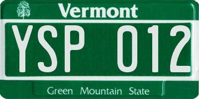 VT license plate YSP012