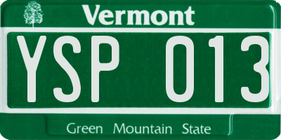 VT license plate YSP013