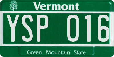 VT license plate YSP016