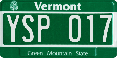 VT license plate YSP017