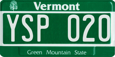 VT license plate YSP020