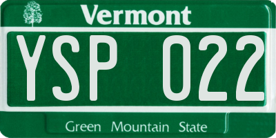 VT license plate YSP022
