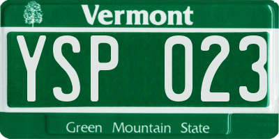 VT license plate YSP023