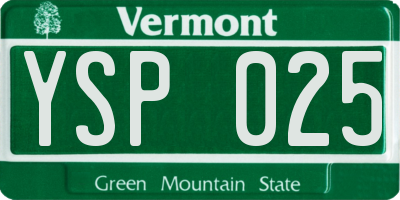 VT license plate YSP025