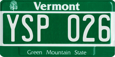 VT license plate YSP026