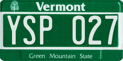VT license plate YSP027