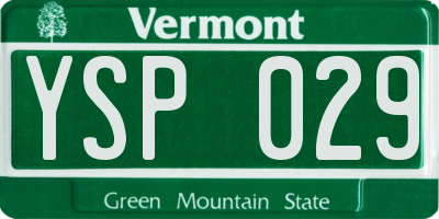 VT license plate YSP029