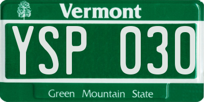 VT license plate YSP030