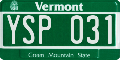 VT license plate YSP031