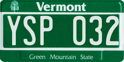 VT license plate YSP032