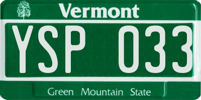 VT license plate YSP033