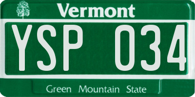 VT license plate YSP034