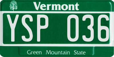VT license plate YSP036