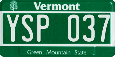 VT license plate YSP037