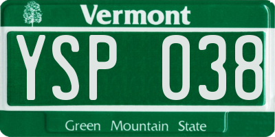 VT license plate YSP038