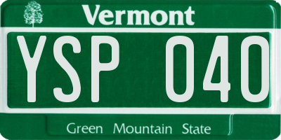VT license plate YSP040