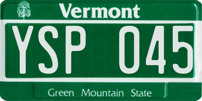 VT license plate YSP045