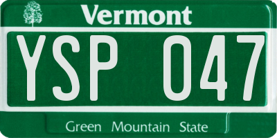 VT license plate YSP047