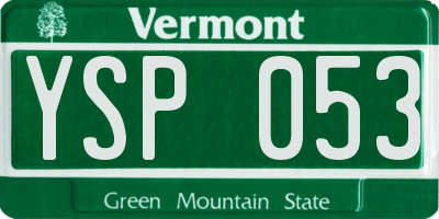 VT license plate YSP053