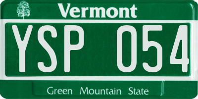 VT license plate YSP054