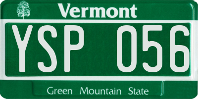 VT license plate YSP056