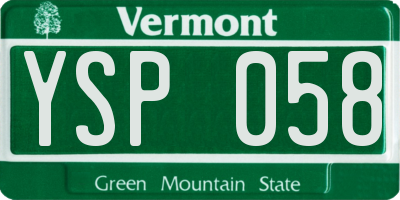 VT license plate YSP058