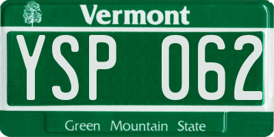 VT license plate YSP062