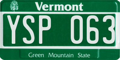 VT license plate YSP063