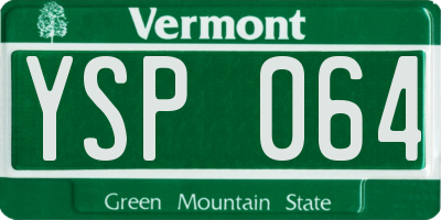 VT license plate YSP064