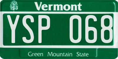 VT license plate YSP068