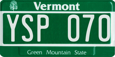 VT license plate YSP070