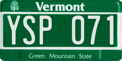 VT license plate YSP071