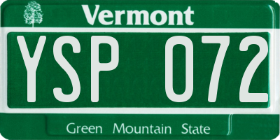 VT license plate YSP072