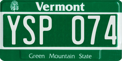 VT license plate YSP074