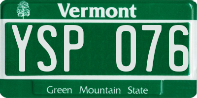 VT license plate YSP076
