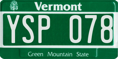 VT license plate YSP078