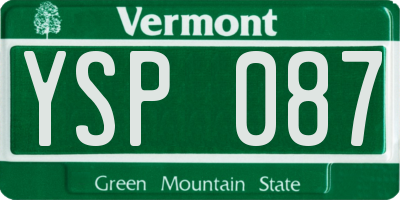 VT license plate YSP087
