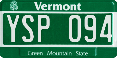 VT license plate YSP094