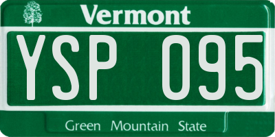 VT license plate YSP095