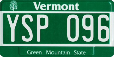 VT license plate YSP096