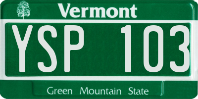 VT license plate YSP103