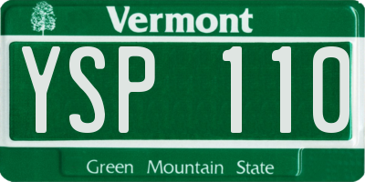 VT license plate YSP110