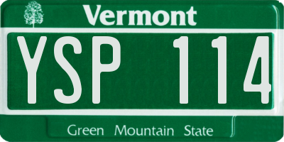 VT license plate YSP114